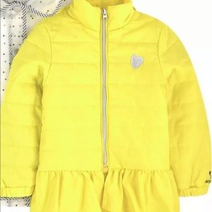 Catimini Girl Yellow Ruffed Light Puffer Jacket Size 8